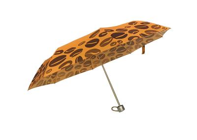 Orange Lightweight Folding Aluminium Umbrella Manual Open Close 21 Inch