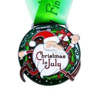 Julho Medalhas de Corrida de Natal Prêmio de Maratona Flip Top Medalha