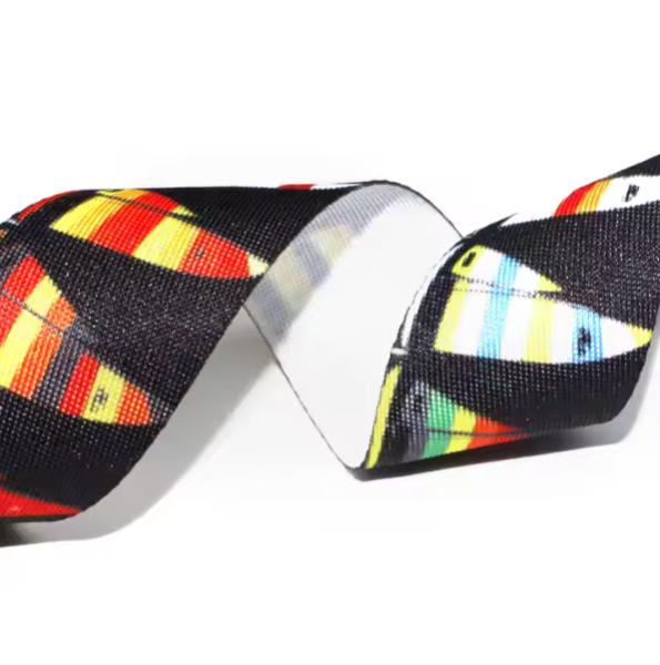Polyester Printed Webbing One Side Heat Transfer Strap 2.5cm for Garments and Bags