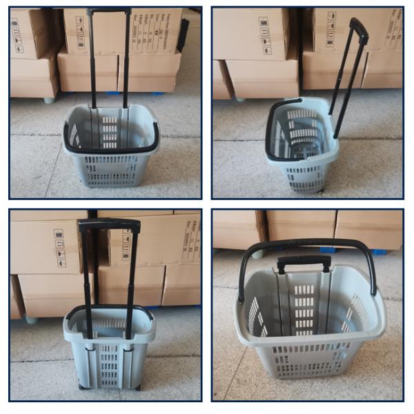 30L HDPP колесная корзина с телескопической ручкой