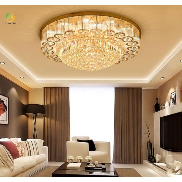 JYLIGHTING Crystal Ceiling Lamp Round Living Room Lamp Modern Simple Atmosphere European Restaurant Bedroom LED Ceiling Light