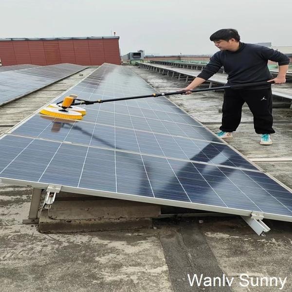 Pincel de limpeza de painéis solares a água com liga de alumínio/material de fibra de carbono