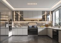 Cuisine moderne en PVC Porte cuisine en contreplaqué complète garde-manger Armoire