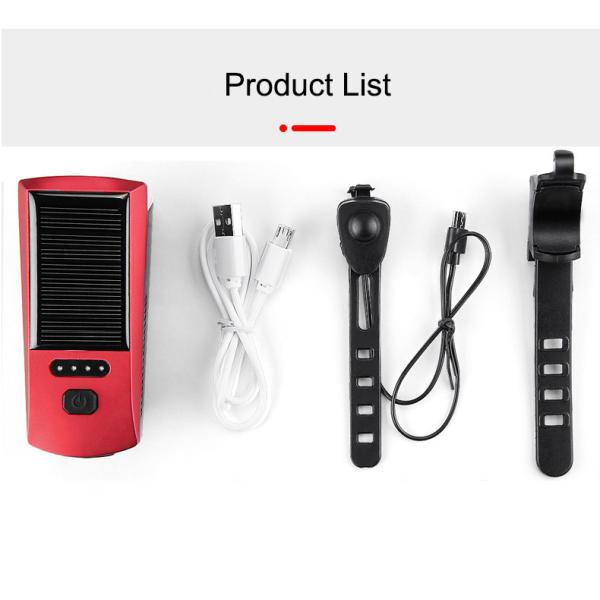 Blue Solar and USB Charging Bike Light 2000mAh Front Headlight for MTB Road Cycling