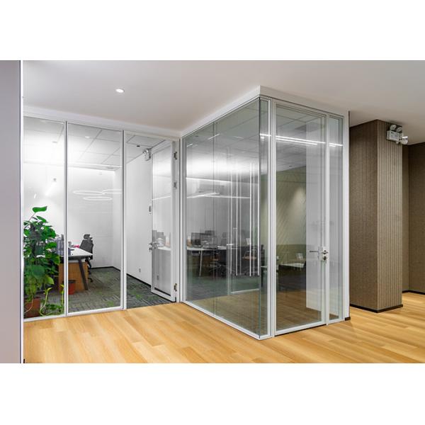 90mm Models Thickness Framed Single Glass / Double Glass Partition Wall With Louver