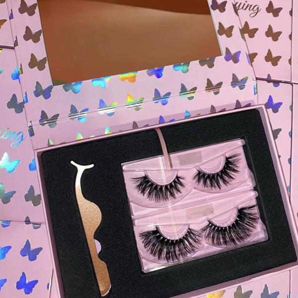 Korea PBT Fiber Natural False Eyelashes Vegan Magnetic Lashes With Applicator