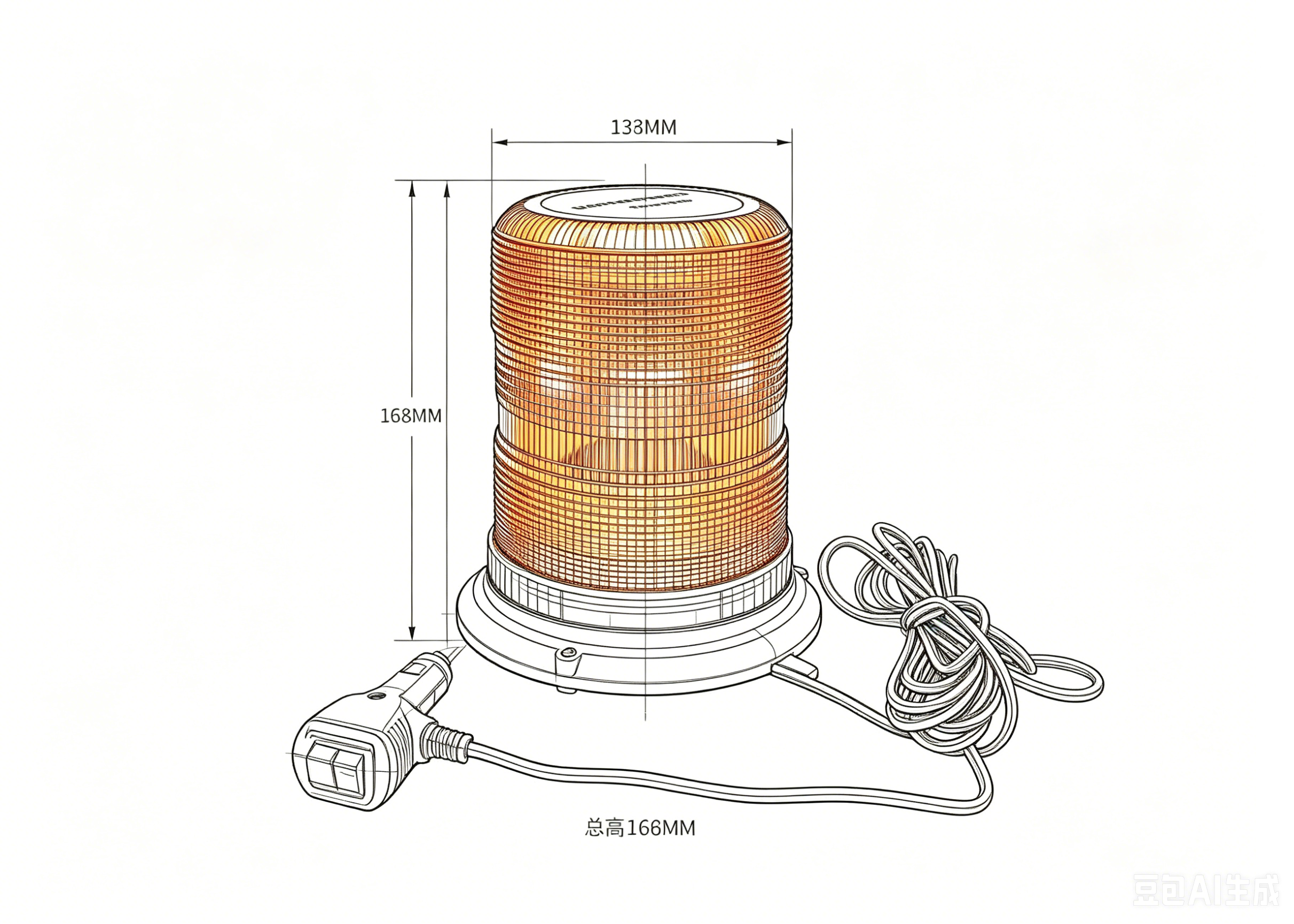 Construction Vehicles Magnetic LED Beacon Lights 10-48V with 9 Flash Patterns
