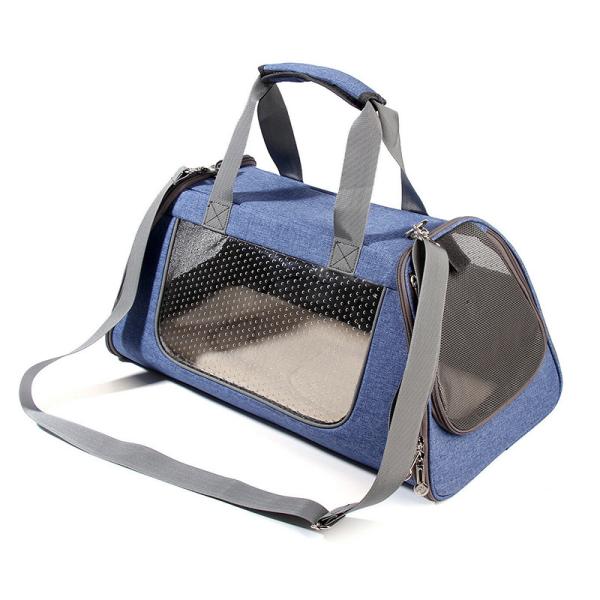 Щенок цвета сини военно-морского флота носит сумку, емкость сумки перемещения собаки Вашабле большую
