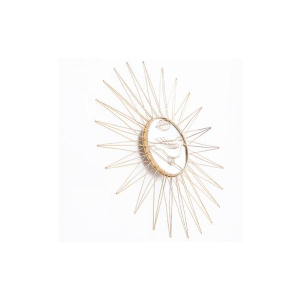 Hanging  Sunburst Vintage Bird Metal Wall Art Mirror