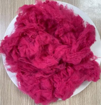 Recycled Polyester Staple Fiber 1.5D 38mm Plum Purple A Grade