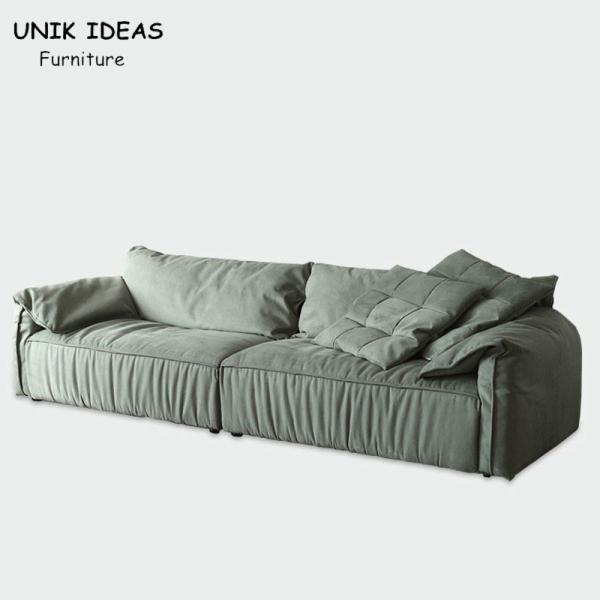 Gray Green Blue Living Room Sofa Couch Velvet Big Sofa secional ajustou 2650mm