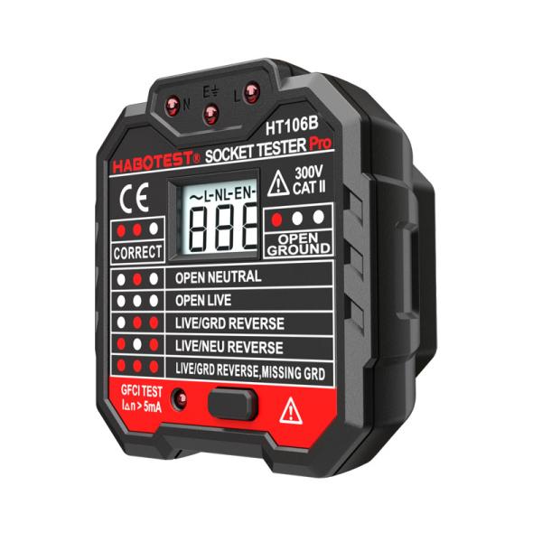 HT106 Check Plug Socket Tester 110~230VAC Voltage Range Dimension 62*65.5*56 mm
