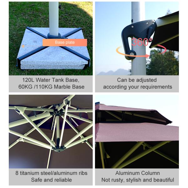 двор 220g покрасил пляж водоустойчивое Sunbrella сада 3.5m