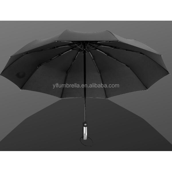 23inch 10K 190T Pongee Automatic Folding Umbrella with Auto Open Close and Steel Shaft