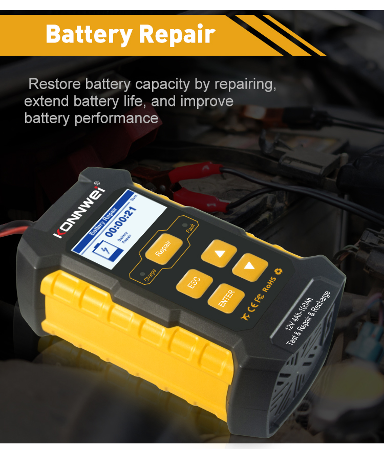Тестер KONNWEI KW510 ремонта батареи AGM 12v 5Ah MCA автоматический