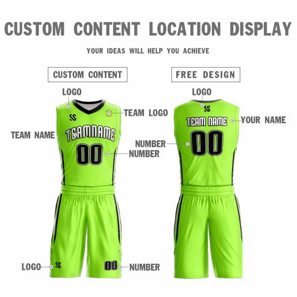 OEM Competition Clothing , High School Basketball Jerseys Bulk Plain Green Color