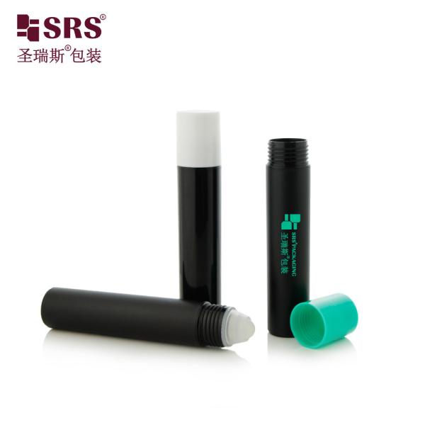 Frosted Surface 20ml Empty Eco Friendly Plastic Roller Ball Bottles With Screw-on Closure And Green Cap For Cosmetic