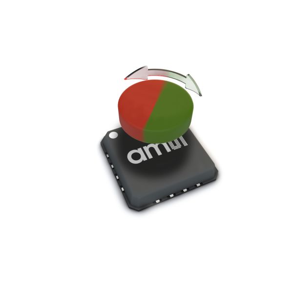Contactless magnetic angle position sensor AMS AS5262-HMFP with 12 bit resolution and 360 degree measurement
