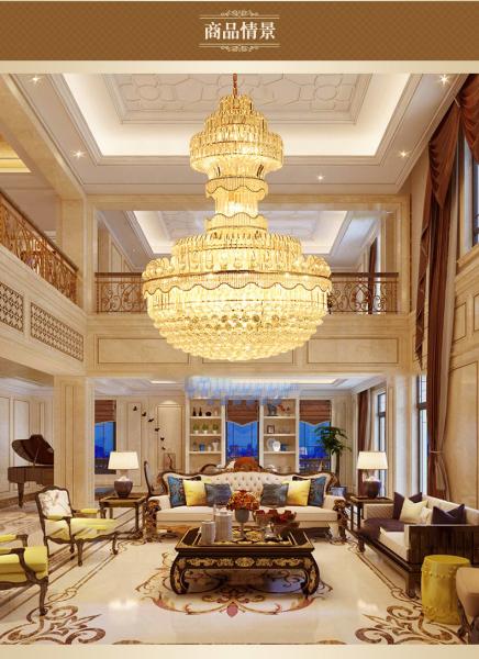 Traditional crystal pendant light large hotel chandelier handmade lamps (WH-NC-07)