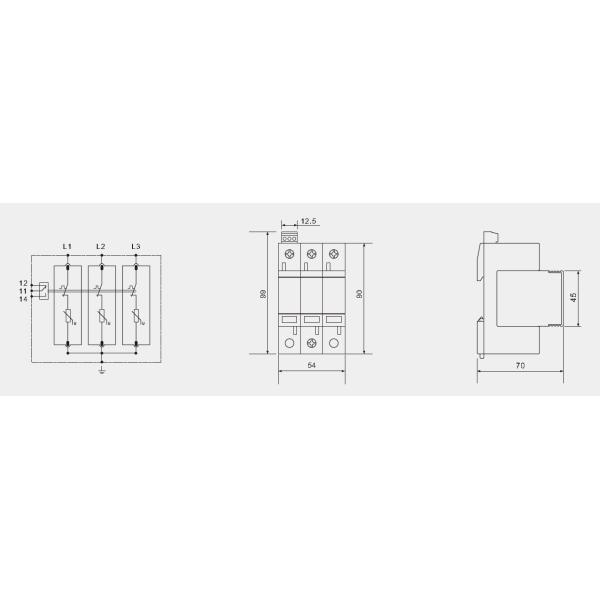 Прибор защиты от перенапряжения типа 2 AC 3P 275V для распределения силы