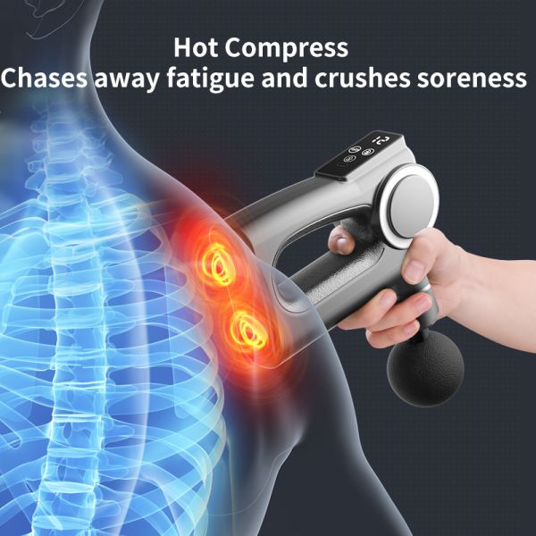 Professional Vibration Massage Gun with High-frequency Vibration, Brushless Motor, and Heated Massage for Deep Muscle Relaxation