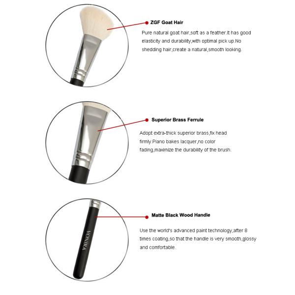 Luxury Pure Goat Hair Powder Buffer Makeup Brush For Professionals Salon