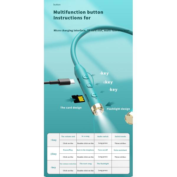 Neckband Bluetooth Earphones Magnetic Absorption Design 600 MAh HiFi Sound