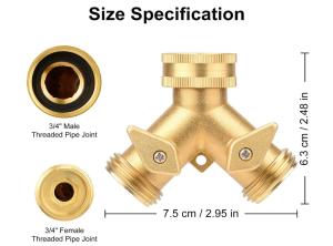 ANSI CNC Brass Y Valve For Lawn Irrigation Watering