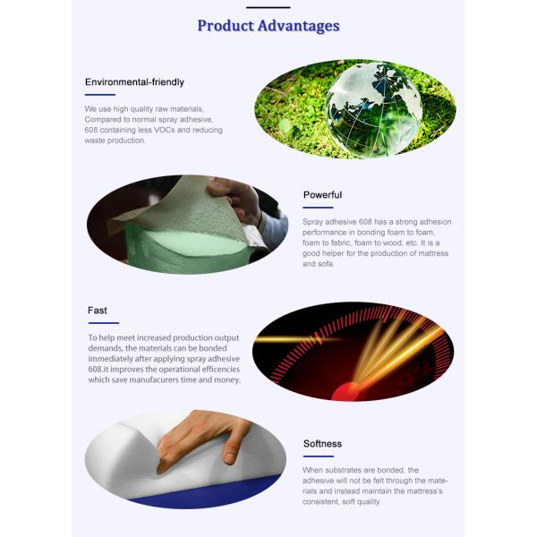 Высокий прилипатель пены памяти содержания твердых веществ распыляет быстрый сухой низкий запах