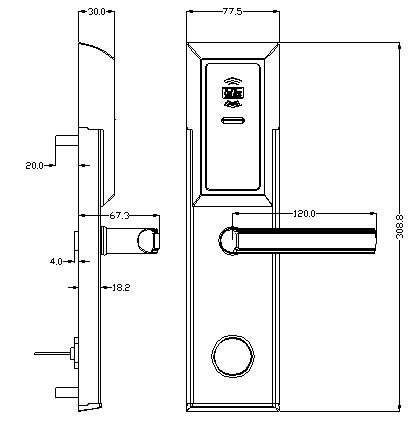 Цилиндровый цилиндровый электронный дверной замок для дома / отдела / отеля