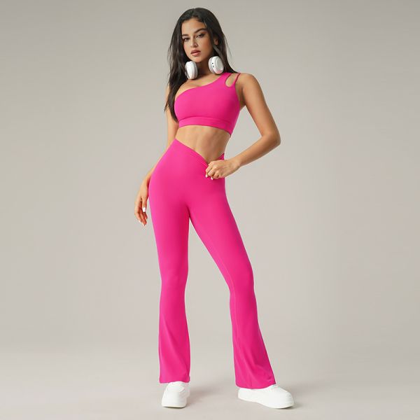 High Waisted Flare Yoga Pants Stretchy Tummy Control Royal Blue for Women Dance