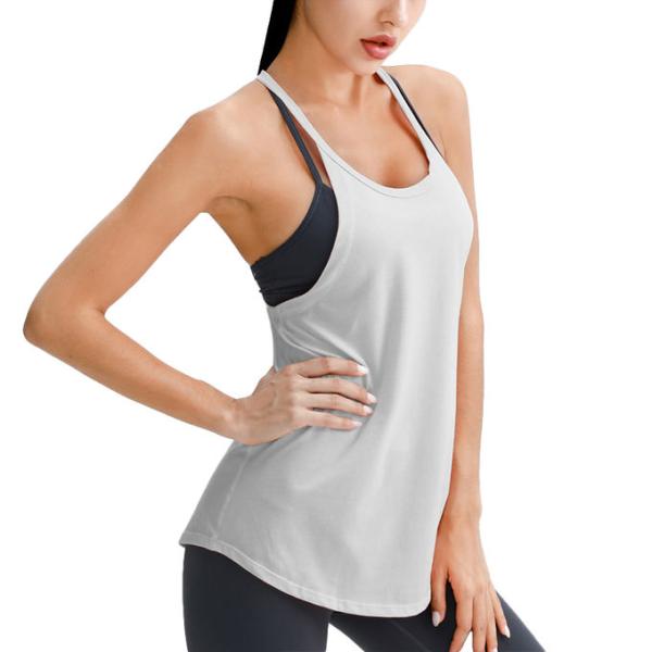Women Sports Bra Longline Crop Tank Top Padded Workout Running Yoga