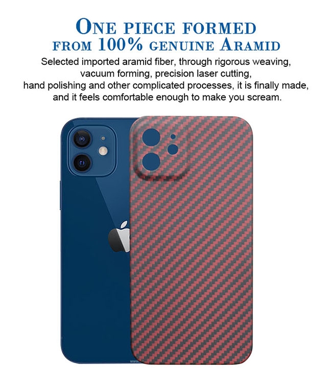 Штейновый случай телефона волокна Кевлара Aramid полного покрытия финиша на iPhone 12 мини