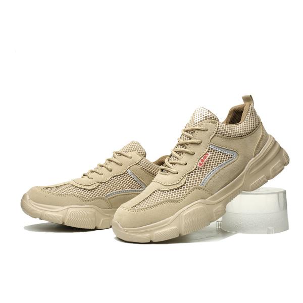 Shengjie Zapatos de trabajo de pie de acero de fibra microfibra de cuero suela superior de caucho anti-punción seguridad anti-deslizante S