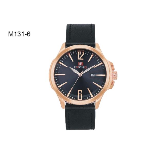 BARIHO Men's Quartz Watch Leather Band Timepiece Water Proof M131