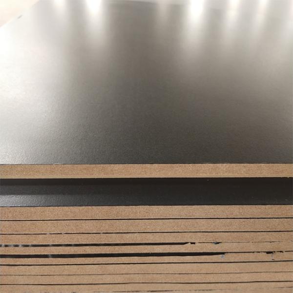 Modern Solid Black Melamine Faced MDF Board Matt Finish for Contemporary Furniture