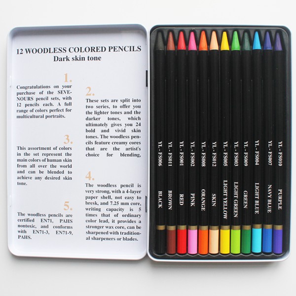 Professional Water-Soluble Art Woodless Colored Colouring Pencils Set For Children