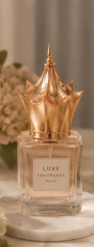 Regal Crown Luxe Rose-Gold Perfume Cap – Prestige Edition