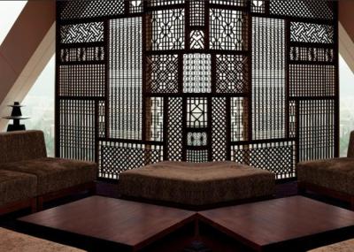Vertical / Multi Fold Decorative Metal Screen Panels Customized Patterns