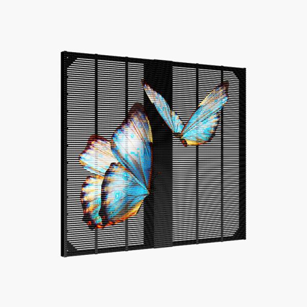 Alto brillo P2.6 4000-4500cd Transparente a todo color RGB Pantalla de malla para parrilla Pantalla LED de vidrio transparente grande para interiores