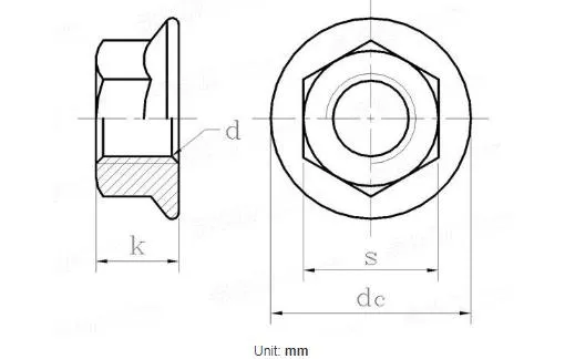ISO10663 Fine Pitch Thread Hexagon Nuts with Flange