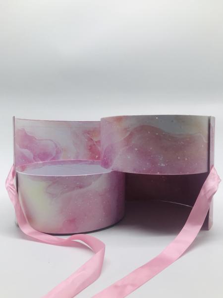 Clear PVC Window Round Mother'S Day Flower Hat Box Floral Packaging Matte Glossy Lamination