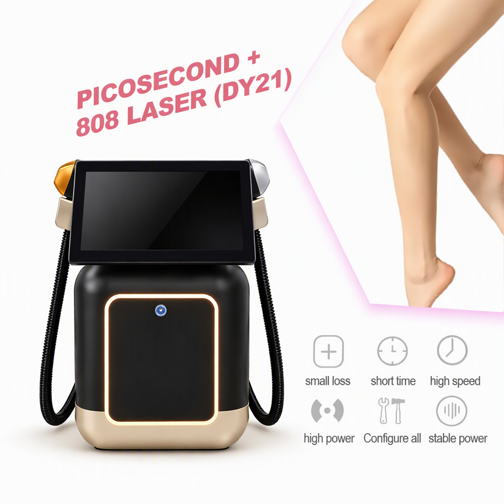 Dual Handles 808nm Diode Laser Hair Removal and Picosecond Laser Tattoo Removal Machine 2in1