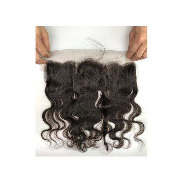 Natural Peruvian Human Hair Weave / Body Wave Hair Bundles With Frontal