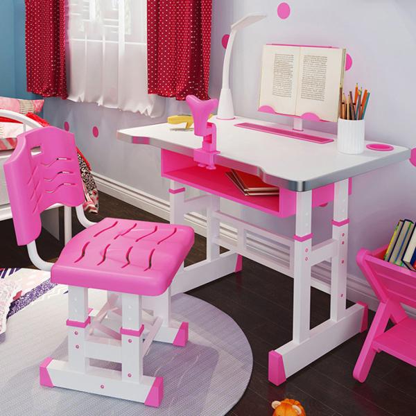 Kids Childs Adjustable Desk And Chair Set Study Drawing Posture Correction 64cm