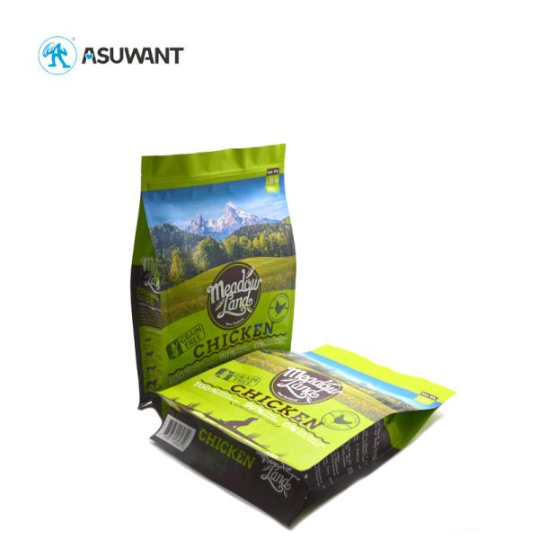 Лоснистая плоская нижняя бортовая сумка корма для домашних животных сумки Gusset   1kg большое для кошачьей еды собаки