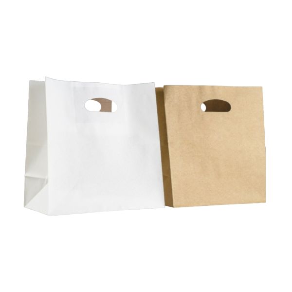 Die‑Cut Handle Kraft Paper Bag – 80‑140gsm, Cut‑Out Handle for Easy Carrying