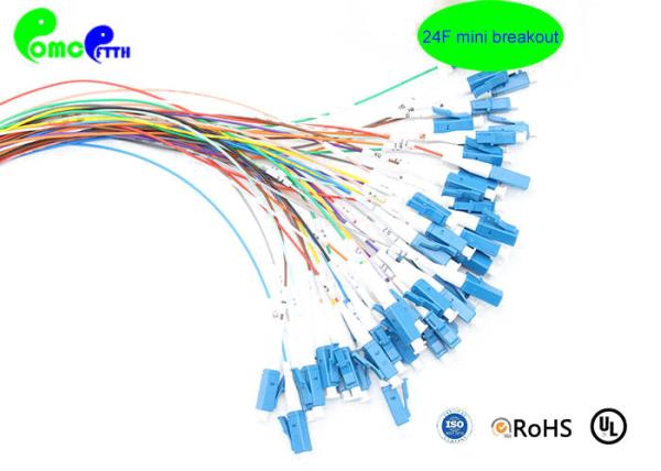 24F Pre-terminated Fiber Patch Cable LC UPC-LC UPC  0.9mm 9/125 Mini Breakout 900um Tight Buffered Tails