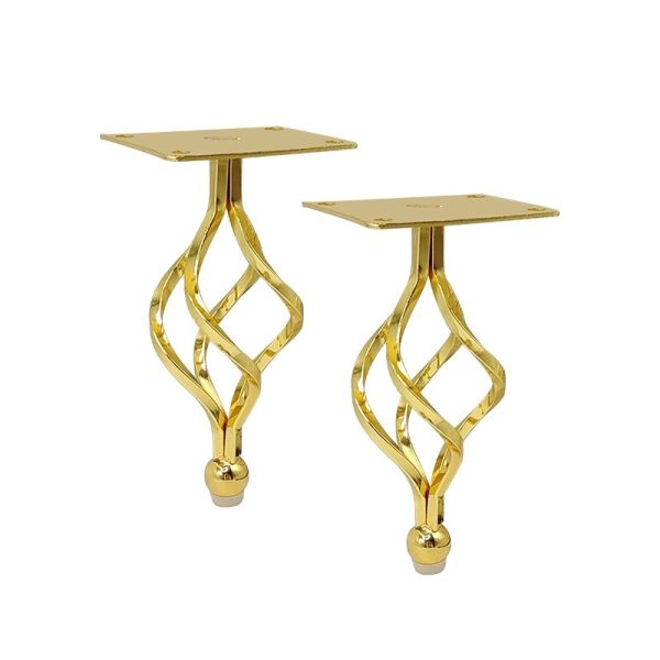 Luxury Hollow Gold Furniture Sofa Legs Manufacturers Direct Sales Conical Metal Cabinet Table and Chair Legs Modern Sofa Legs