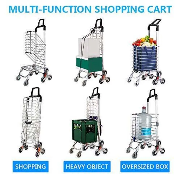 Усовершенствованная складная тележка для покупок портативная продуктовая столовая лестничная скалолазная тележка